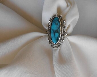 vintage Mexico 925 silver turquoise ring