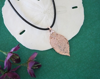 Evergreen Leaf Rose Gold, Real Leaf, Evergreen, Evergreen, Pink Gold, Small Leaf, RG13