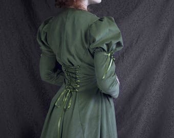 Winter day dress Green Velvet