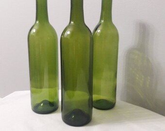 Empty and Clean Green Wine Bottle