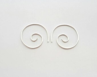 Spiral Hoop Earrings Sterling Silver