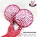 RTW Striped Round Rhinestone Pasties & Assels Set - Size M - SugarKitty Couture