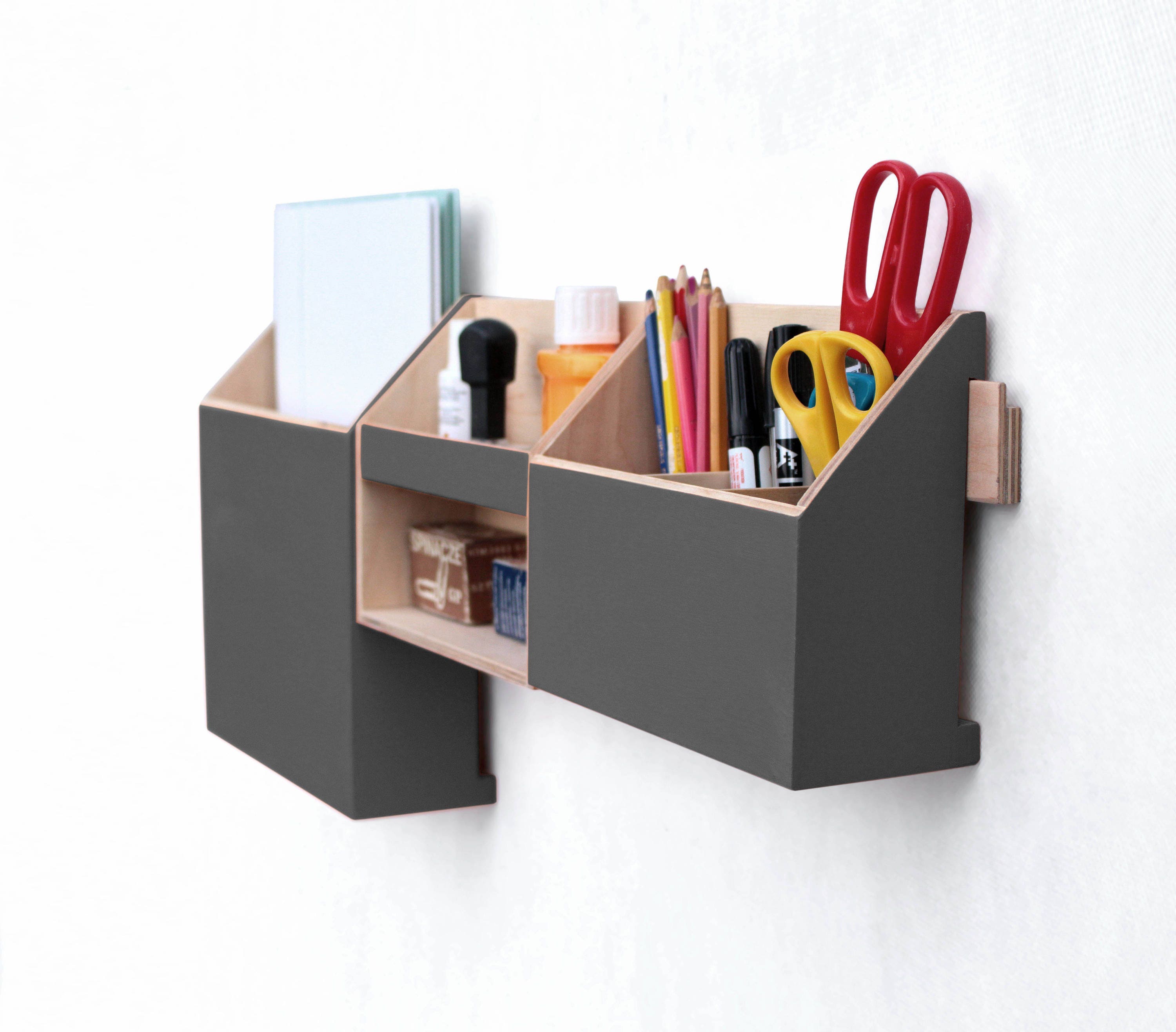 Wall organizer Graphite, Gray Desktop Organizer, Desk Organizer, Wall