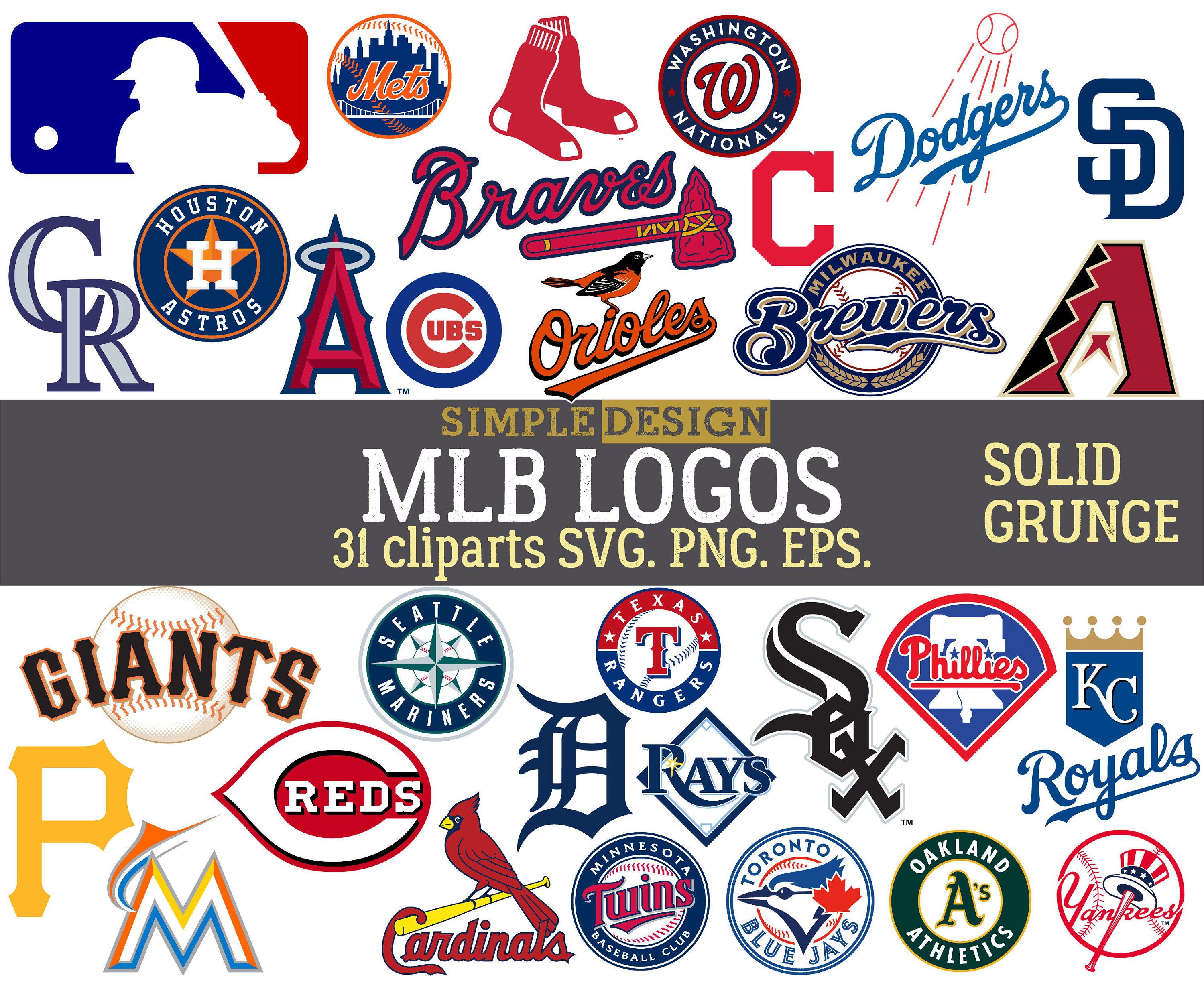 Mlb Team Logos Mlb Svg Baseball Team Logos Grunge