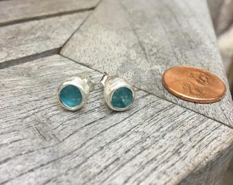 Apatite Crystal Sterling Silver 925 Stud Earrings