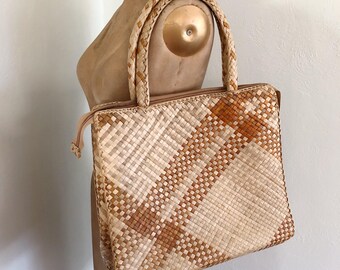 Vintage straw bag, woven purse, boho purse, market bag, shoulder boho bag, woven shoulder bag, vintage woven purse