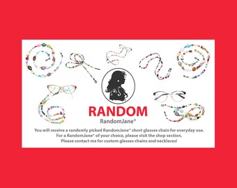 RANDOM RandomJane glasses chain, colorful beaded, eco friendly hippie summer fashion accessory, eye glasses, sun glasses, made in Vienna