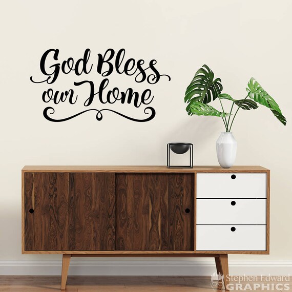 God Bless Our Home Decal Home Wall Decor Bless Wall Decal   Il 570xN.1245162201 Puwh 