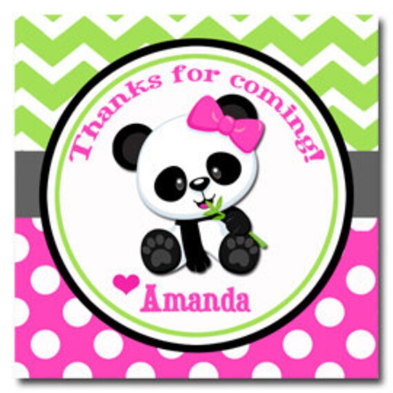 Personalized Panda Tags Printable or Printed with FREE