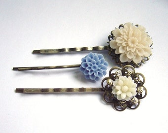 Flower hair clip set