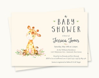 Printable Giraffe Baby Shower Invitations 5