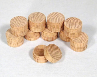 Round Oak Pill Boxes- Pack of 6