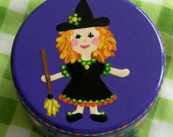 Hand Painted Love Boxes Halloween Witch Box Wood