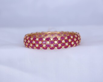 Ruby AD Gold Plated Bangle