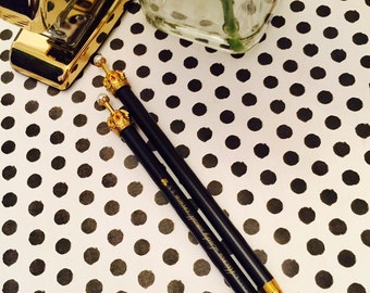 Crown Gel Pen - Black Pen ~ Girly Pen ~ Planner Pen