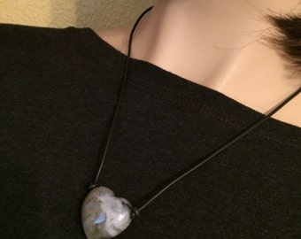 Heart necklace: Ocean Jasper