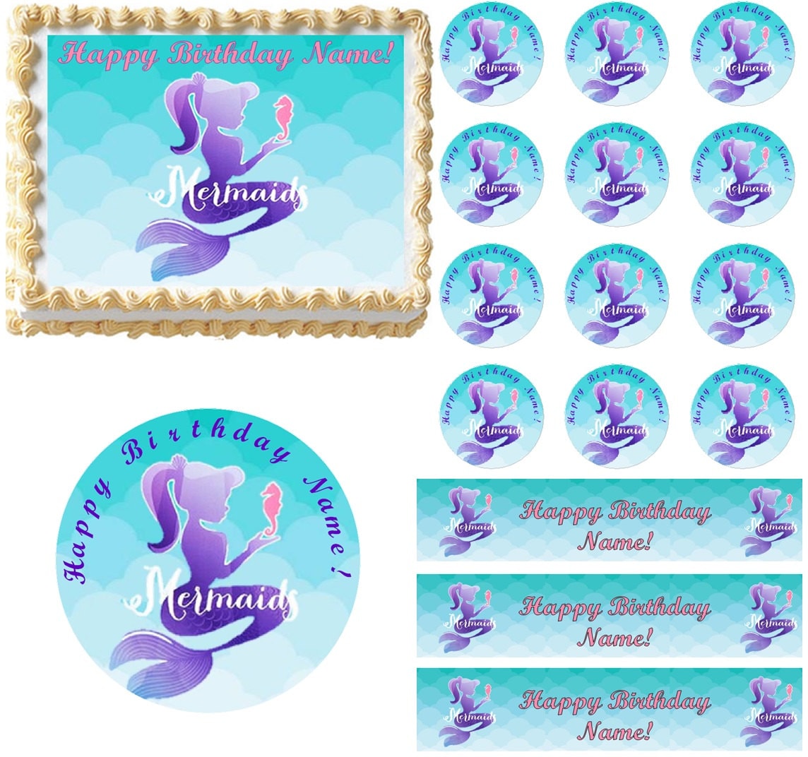 Mermaids Under the Sea Edible Cake Topper Image Mermaids