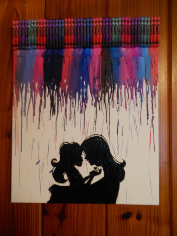 Happy Mother s Day Melted Crayon Painting Mother and