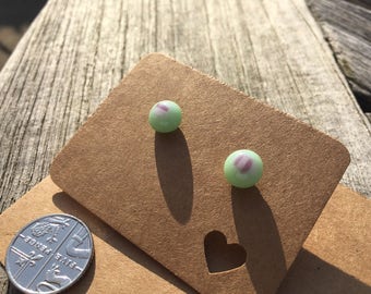 Unique handmade fused glass stud earrings