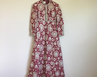 1960's Couture Jeweled Metallic Brocade Maxi Gown by Adele Simpson