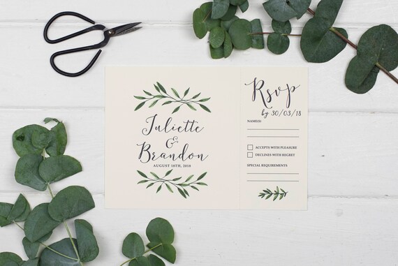 Rustic Wedding Invitation - A5 Natural Woodland