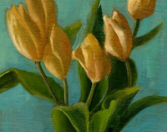 Oil Painting, Flower Painting, Still Life Painting, Tulip Painting, by Marlene Lee ORIGINAL ART
