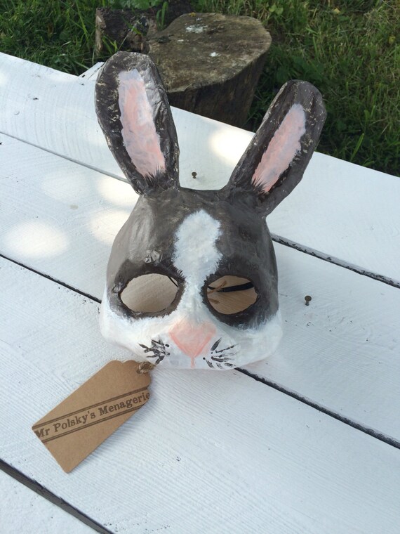 Masker konijn / papier mache dieren masker / maskerade