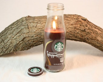 Coffee Candle in Upcycled Starbucks Bottle, Your Choice of Coffee Scent, Coffee Lover Gift, Great Gift for Starbucks Fan, Starbucks Candle