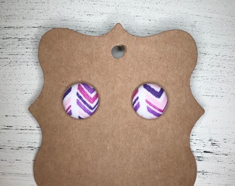 Purple earrings, button earrings