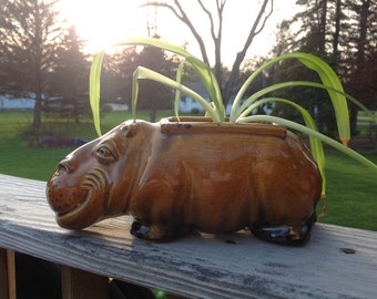 Vintage Hippo Planter Vintage Hippopotamus Planter