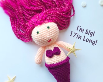 Mermaid Doll| Crochet Mermaid| Mermaid| Mermaid Plush| Mermaid Toy| Mermaid Plush| Mermaid Doll Baby| Handmade Mermaid Doll| Mermaid Nursery