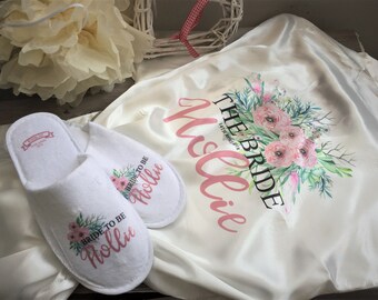 gown and slipper set