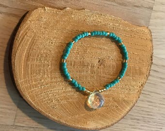 Handmade Bead and gem bracelet
