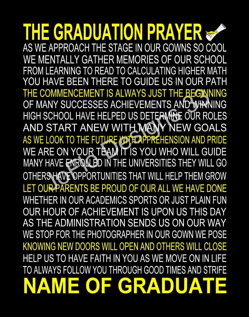 The Graduation Prayer Graduation Graduation Print