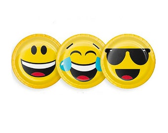 Emoji Party Paper Plates -Small | Emoji Birthday Party Paper Plates Emoji Party Supplies Birthday Emoji Party Emoji Emoticon Emojis