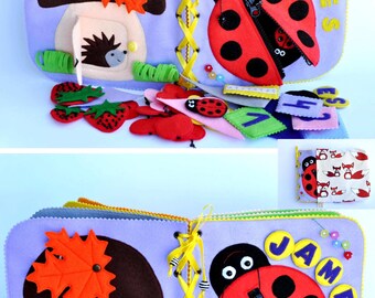 Quiet Book/Children's Quiet Book/ Busy Book, Activity, Montessori, Fabric Book, Travel Toy (14 pages)