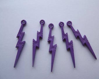 Charms eclairs purple acrylic (x 5)