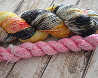 Will Bad Champagne Do? Sock Set, Hand Dyed Sock Set, Coordinated Sock Set, Ready to Ship