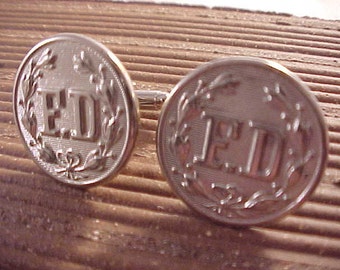 Vintage Fire Department Uniform Button Cuff Links