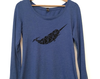Blue Narwhal Long Sleeve Shirt
