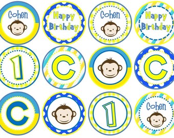 Mod Monkey Cupcake Toppers