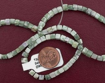 4mm cube gemstone sesame jasper beads