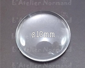 50 glass cabochons round ø10mm