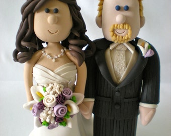  Wedding  Cake  Topper  Bride and Groom dolls Handmade Custom