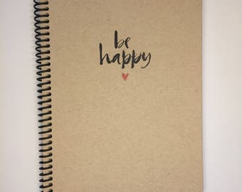 FREE SHIPPING! Kraft inspirational Writing Journal Spiral Hardcover Notebook Journal | 6.5 x 8.25 | 150 pages | Dot journal bullet Lined
