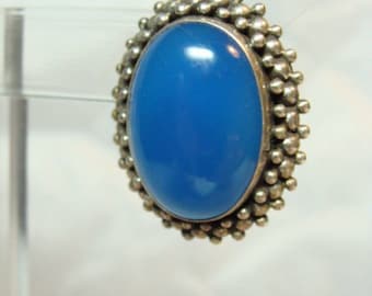 Lovely Blue Chalcedony Sterling Silver Vintage Earrings