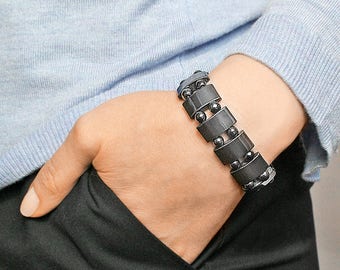 Vintage hematite bracelet Magnetic hematite Vintage bracelet Magnetic bracelet Hematite jewellery vintage jewellery Magnetic jewellery