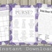 BRIDAL Shower Games Set / Bingo, Word Search, What's in Your Purse? / purple hydrangeas / INSTANT DOWNLOAD / printable files