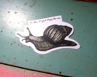 It's SLOW. It's FAST. Sticker - Black & White,darkness,weird,creepy,scared,terrible,scary,dead,line,dot,wind,skull,