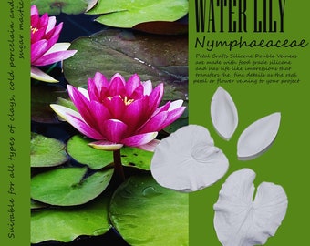 Water Lily Petal Double Veiner Silicone Mould Artificial Flowers